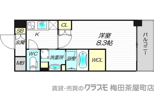 堂島の完工年月(2018年2月)築の賃貸マンションの間取り