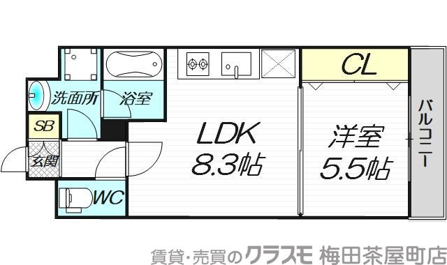 グリッドコート天神橋の間取り