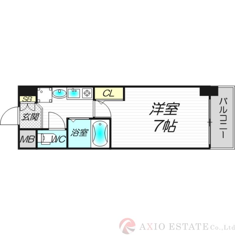 南森町の完工年月(2004年3月)築の賃貸マンションの間取り