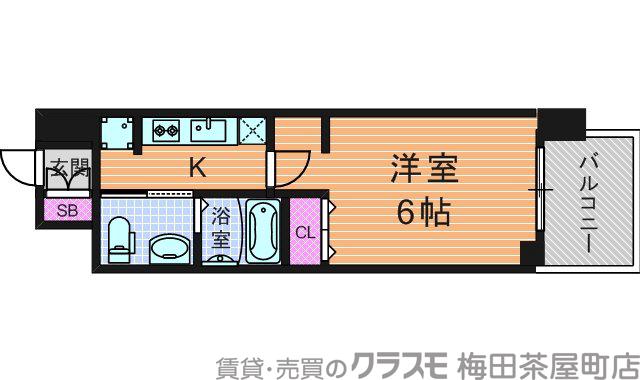 エステムプラザ梅田・中崎町ⅢツインマークスSRの間取り