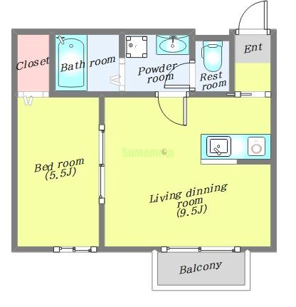 リングフィールド連坊駅前Ⅱの間取り
