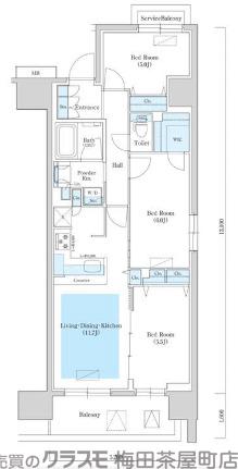 同心の完工年月(2023年2月)築の賃貸マンションの間取り