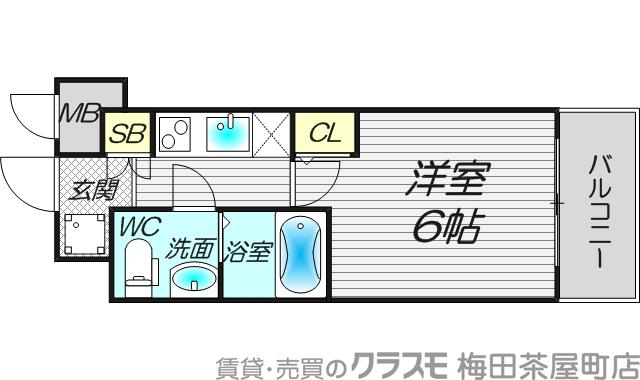 天神橋の完工年月(2014年9月)築の賃貸マンションの間取り