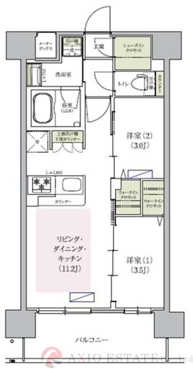 アーバネックス中崎町Ⅱの間取り