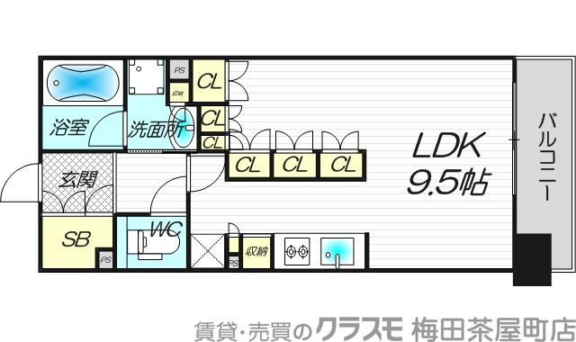 豊崎の完工年月(2012年1月)築の賃貸マンションの間取り