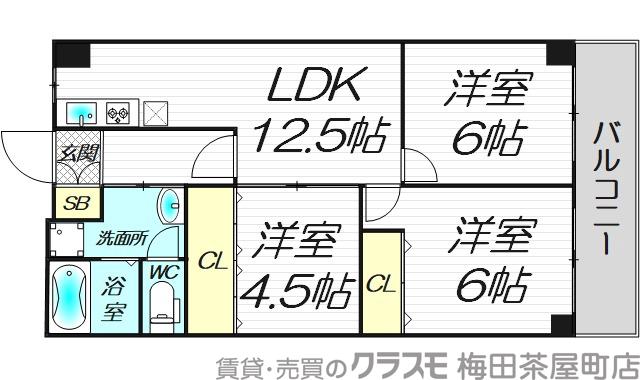 サンハイツ武庫之荘2号棟の間取り