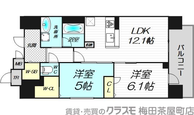 北久宝寺町の完工年月(2023年8月)築の賃貸マンションの間取り