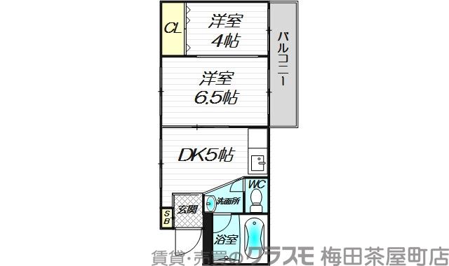 中津の完工年月(1980年4月)築の賃貸マンションの間取り