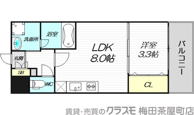 立売堀の完工年月(2022年3月)築の賃貸マンションの間取り