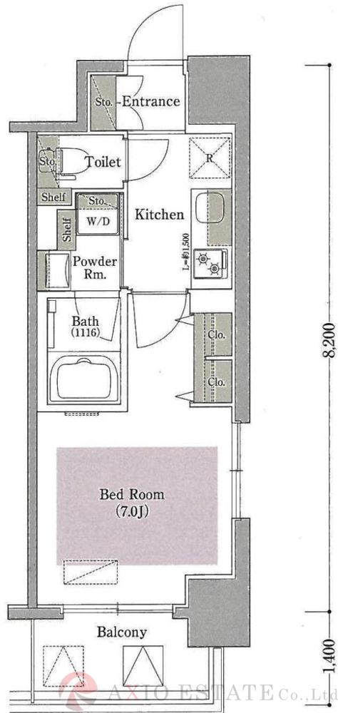同心の完工年月(2019年8月)築の賃貸マンションの間取り