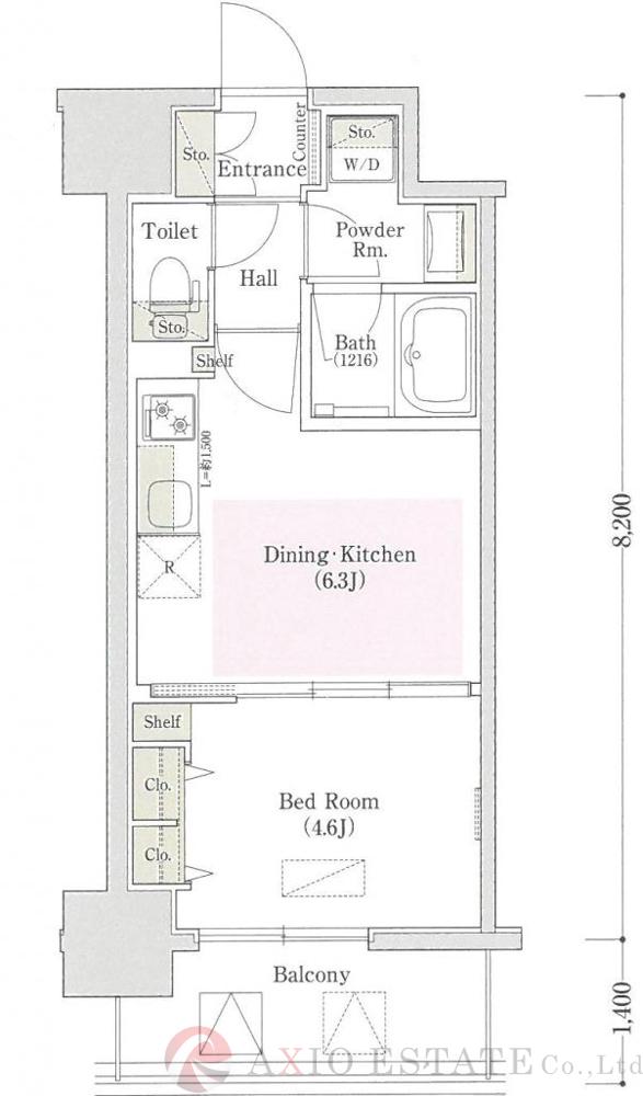 同心の完工年月(2019年8月)築の賃貸マンションの間取り