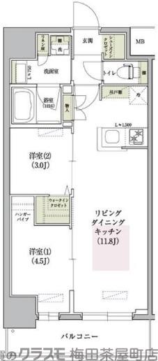アーバネックス南森町WESTの間取り