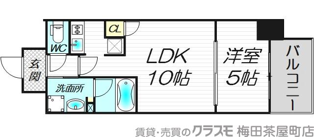 備後町の完工年月(2021年1月)築の賃貸マンションの間取り