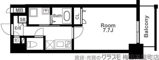 西天満の完工年月(2018年10月)築の賃貸マンションの間取り