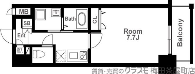 西天満の完工年月(2018年10月)築の賃貸マンションの間取り