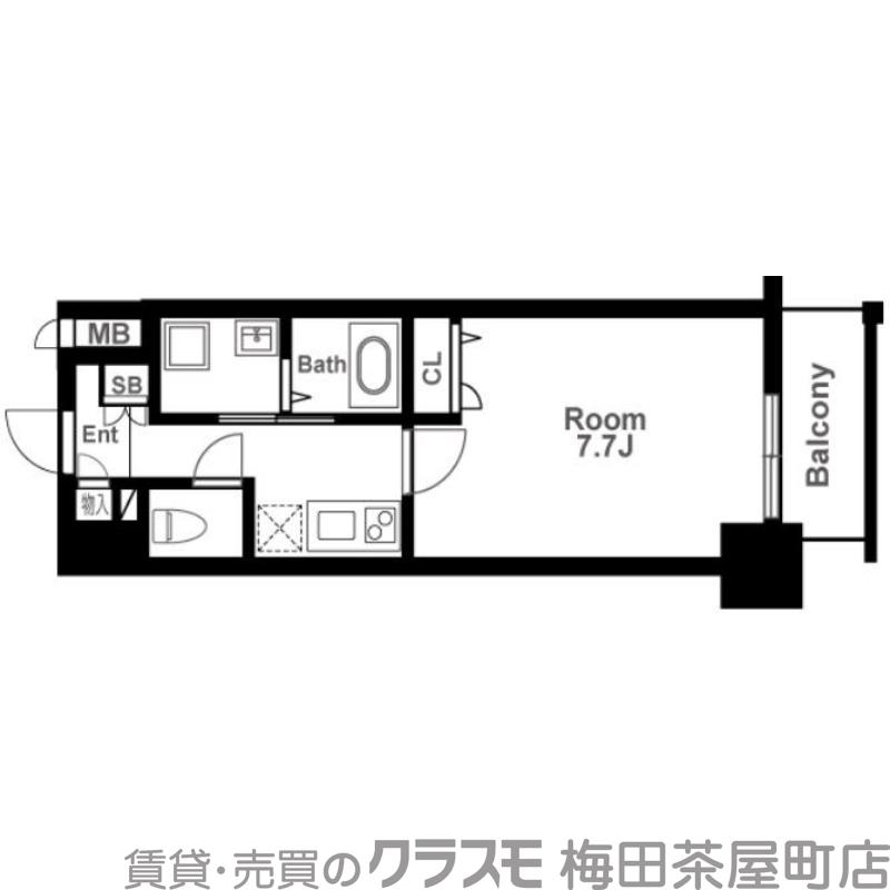 西天満の完工年月(2018年10月)築の賃貸マンションの間取り