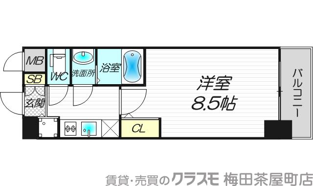 クリスタルグランツ梅田Ⅱの間取り