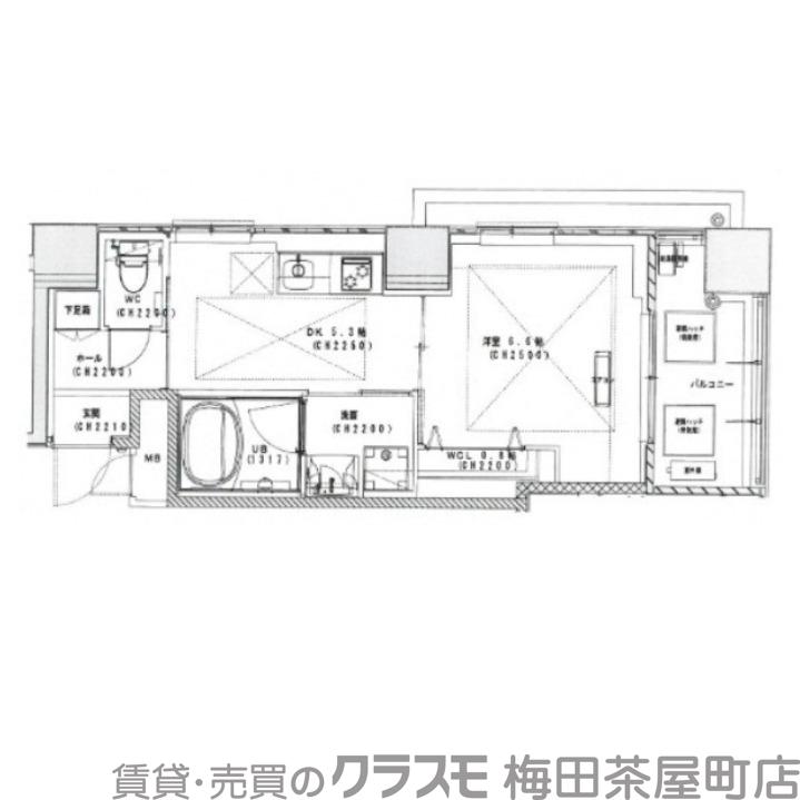 東天満の完工年月(2018年2月)築の賃貸マンションの間取り