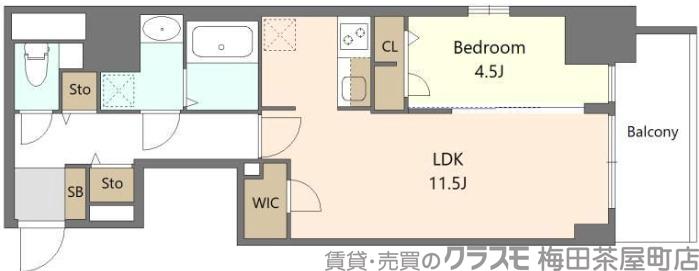 S-RESIDENCE阿波座bouncyの間取り