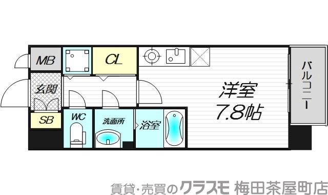 徳井町の完工年月(2015年2月)築の賃貸マンションの間取り