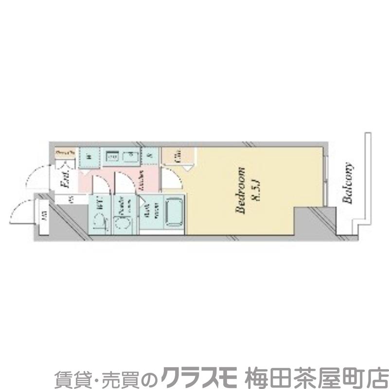 本町の完工年月(2016年6月)築の賃貸マンションの間取り