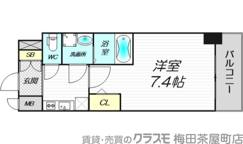 中之島の完工年月(2020年10月)築の賃貸マンションの間取り