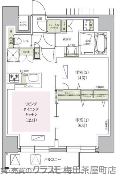 アーバネックス天満橋Southの間取り