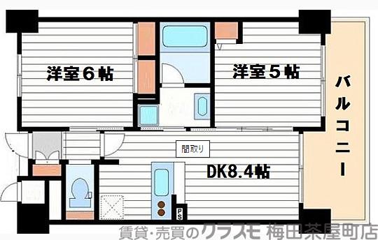 エステムプラザ大手前エヴァースの間取り