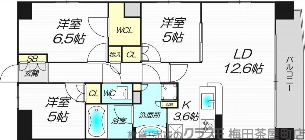 同心の完工年月(2017年3月)築の賃貸マンションの間取り