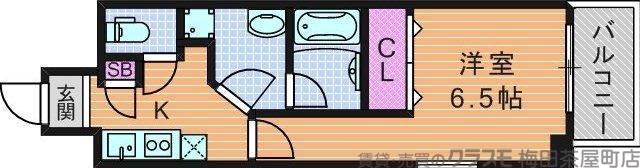 天満の完工年月(2013年2月)築の賃貸マンションの間取り