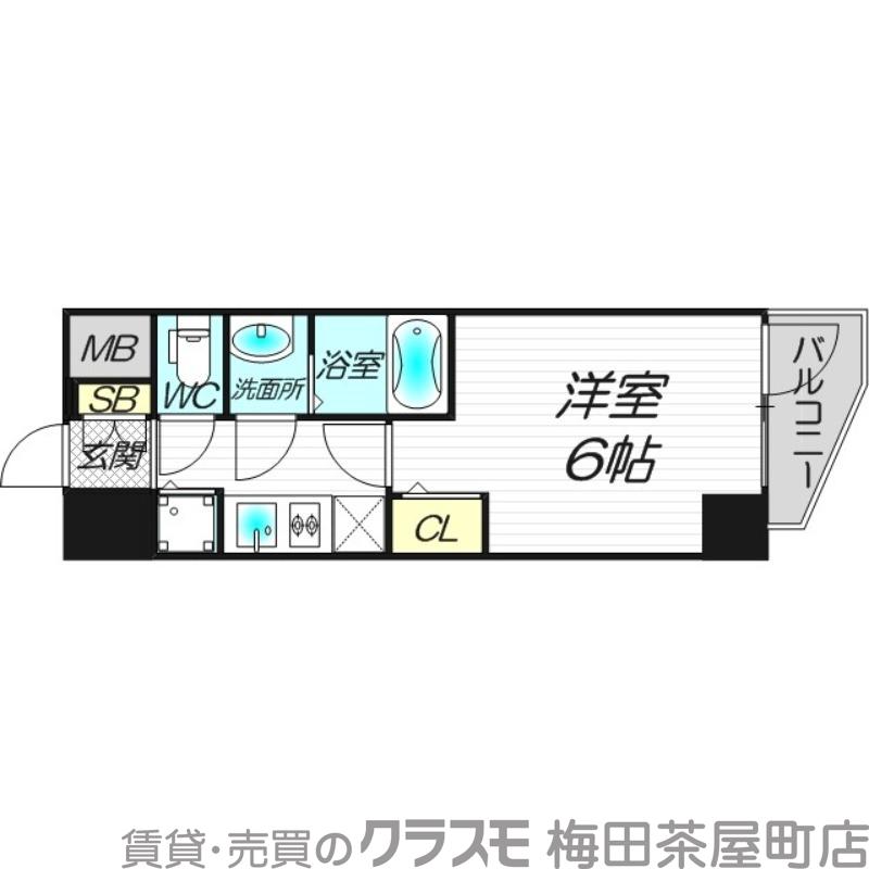 天満の完工年月(2014年1月)築の賃貸マンションの間取り
