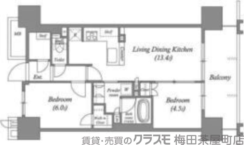 豊崎の完工年月(2025年1月)築の賃貸マンションの間取り