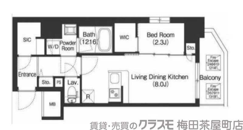 コンフォリア・リヴ新梅田の間取り