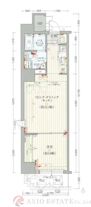 エステムコート難波EASTレオルガの間取り