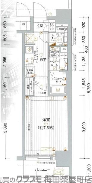 エグゼ心斎橋EASTの間取り