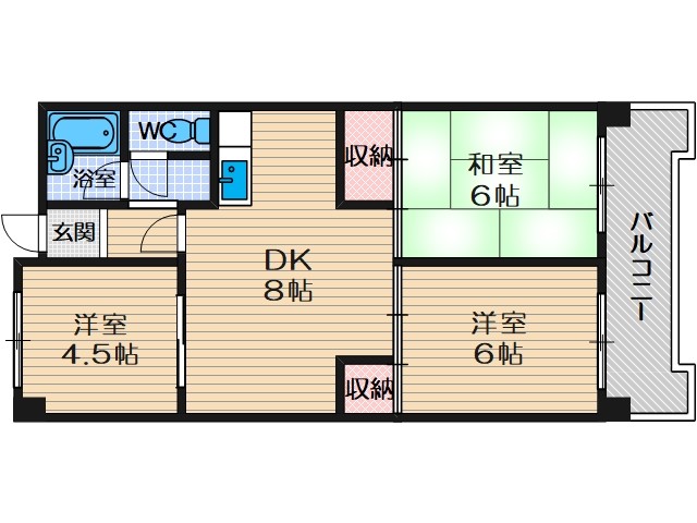 鮎川ハイツの間取り