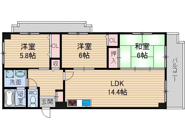 ボー・ドミール南茨木の間取り