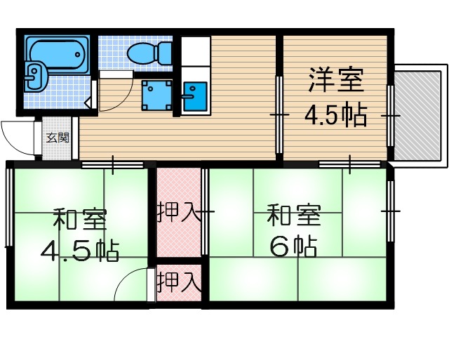 ハイツベインテⅠの間取り