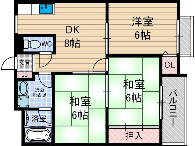 並木町の完工年月(1979年1月)築の賃貸マンションの間取り