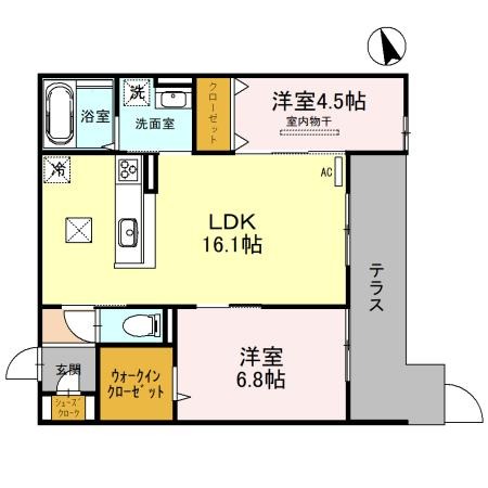 上穂積の完工年月(2023年8月)築の賃貸アパートの間取り
