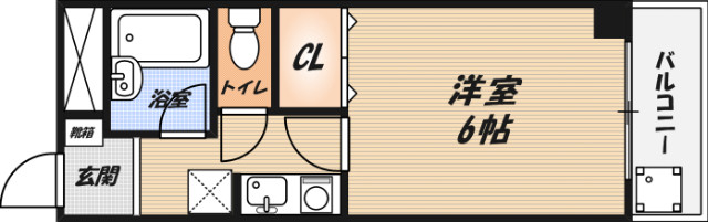 富田町の完工年月(1996年4月)築の賃貸マンションの間取り