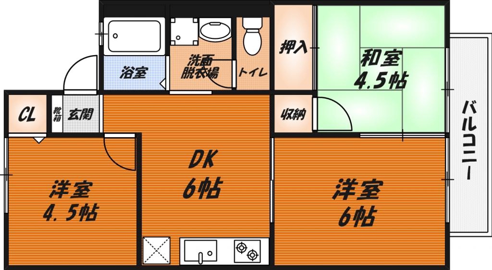 ハイツベルフィーユの間取り