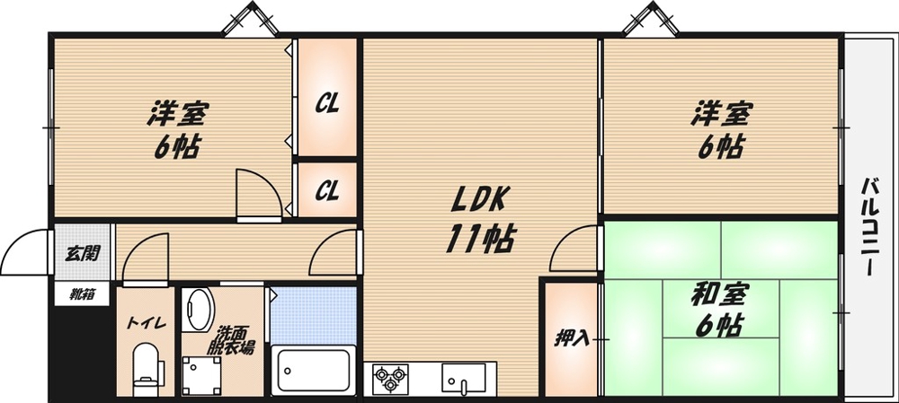 ボヌール葵の間取り