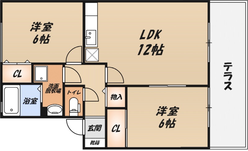 ハイカムールA棟の間取り