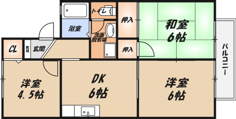 グレースハイムB棟の間取り