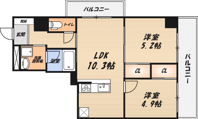 山崎マンション16高槻芥川の間取り