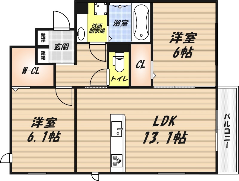 エール デュ ボヌールの間取り