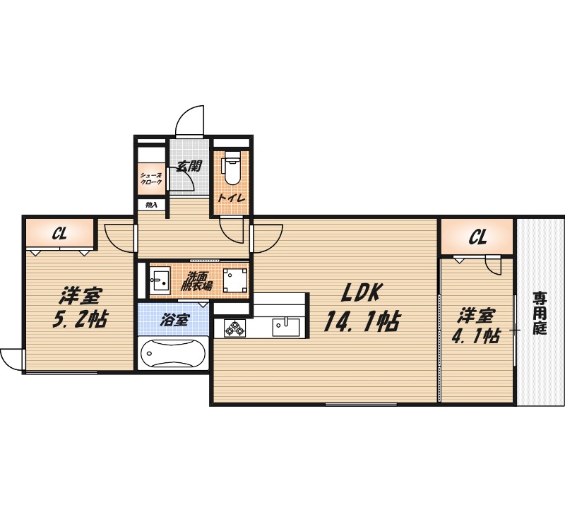 東五百住町の完工年月(2025年9月)築の賃貸アパートの間取り