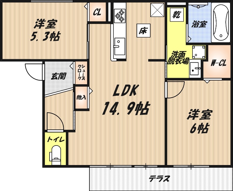 D-residence下田部A棟の間取り