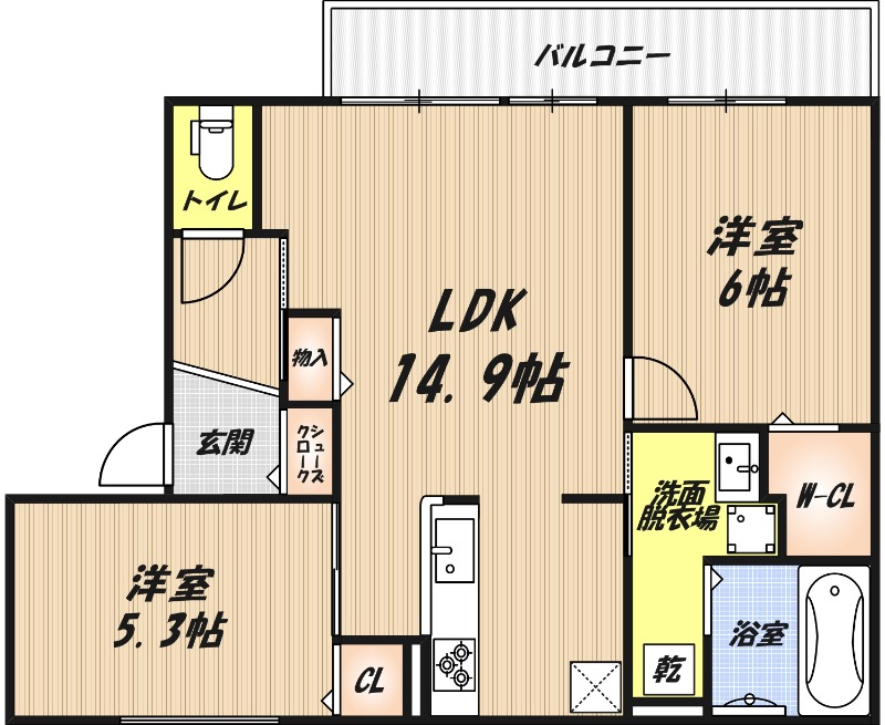 D-residence下田部A棟の間取り
